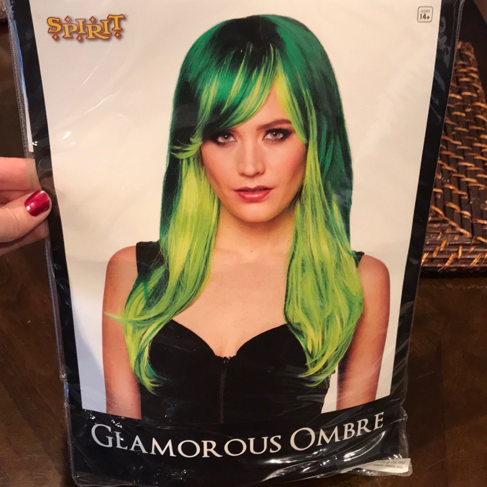 Green Wig for Costume, Cosplay, Halloween
